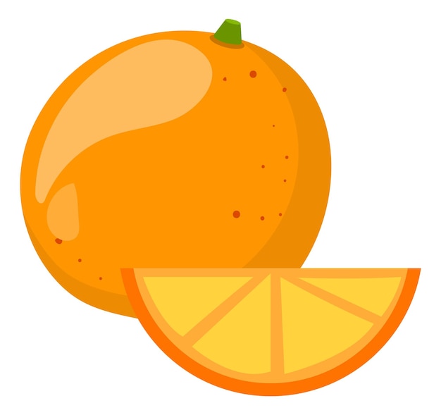 Orange icon. Sweet juicy slice with round fruit