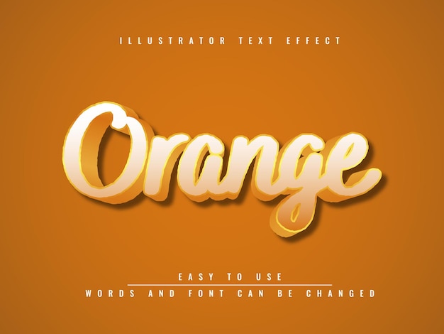 Orange - Illustrator editable 3d text effect template design