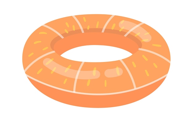 Orange Inflatable Rubber Ring Swimming Pool icon Vector illustration