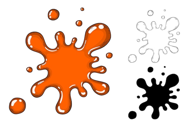 Orange ink splash vector illustration