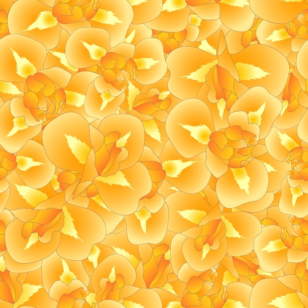 Orange Iris Flower Seamless Background