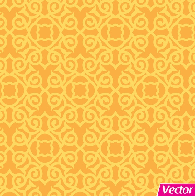 Orange Islamic Art Illustration of Ramadan Festival Designs Fabric Colorful Orange Background