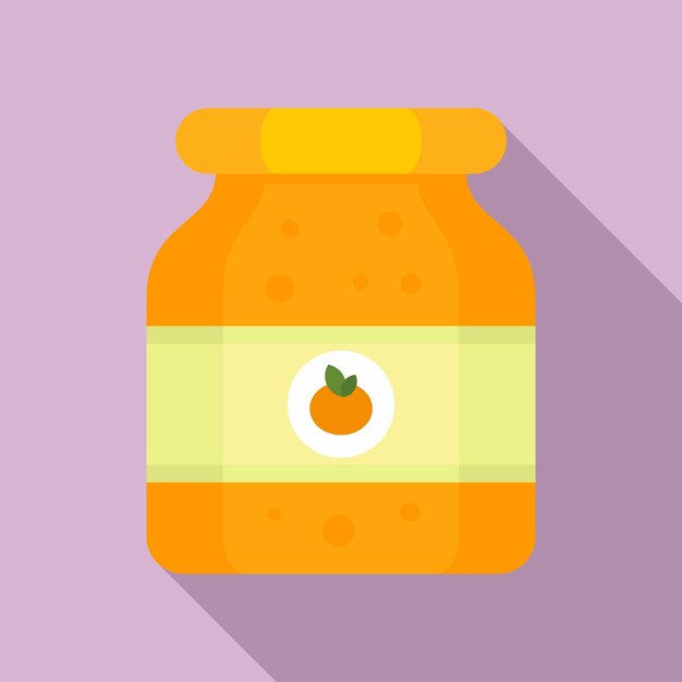 Vector orange jam jar icon flat illustration of orange jam jar vector icon for web design