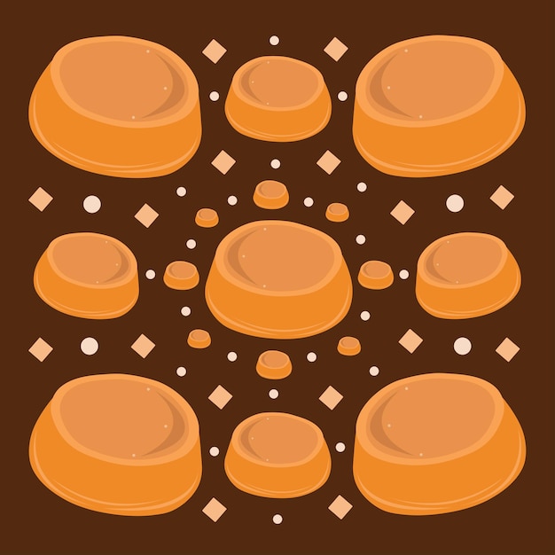 Orange jello pudding vector illustration