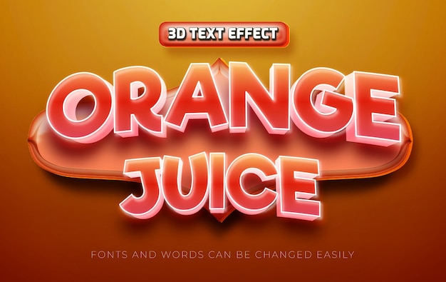 Orange juice 3d editable text effect style