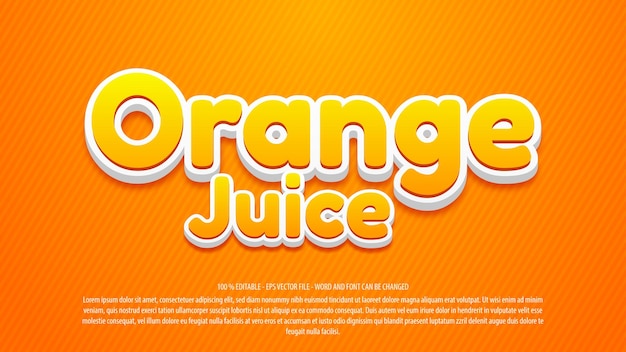 Orange juice 3d style text effect