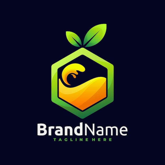 orange juice box logo for business template