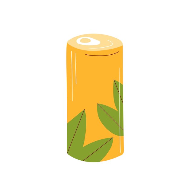 Orange juice in a can isolated on white background