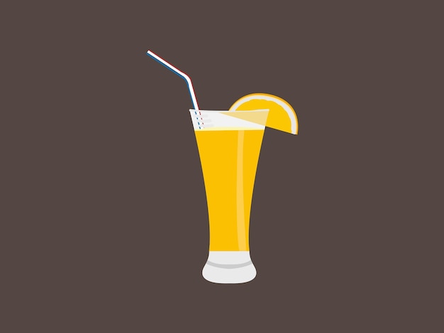 orange juice drink glass vector