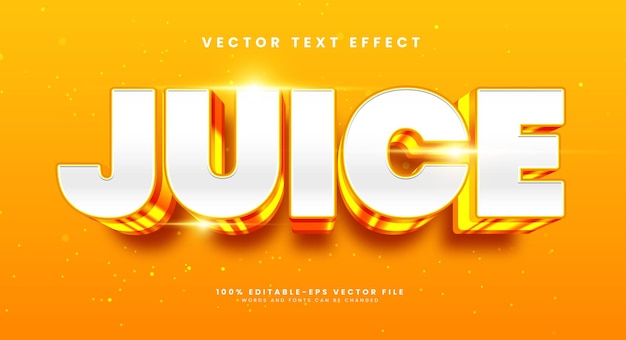 Orange juice editable text style effect vector text effect with glowing luxury concept