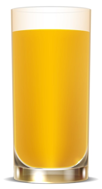 オレンジ ジュース ガラス現実的なモックアップ白い背景に分離された新鮮な飲み物