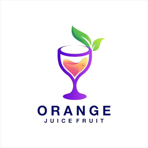 Вектор Дизайн логотипа градиента апельсинового сока