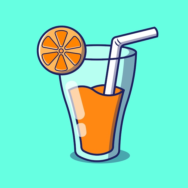 Orange juice illustration. A glass of fresh orange juice vector illustration