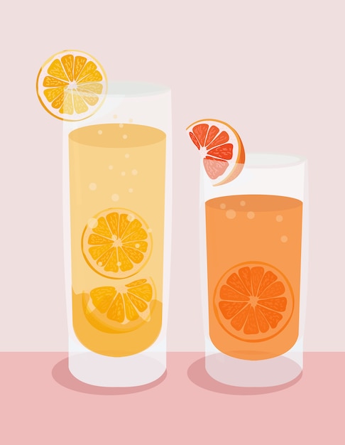 Illustrazione di succo d'arancia. illustrazione di limonata.