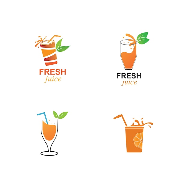 Orange juice logo icon vector