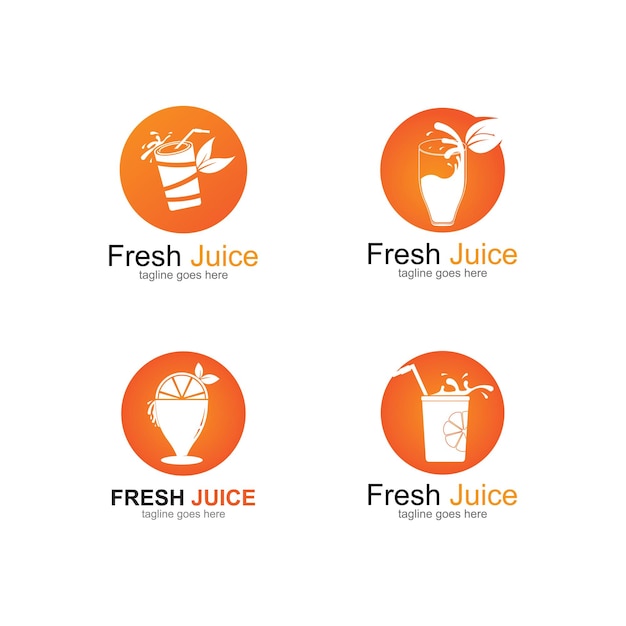 Orange juice logo icon vector