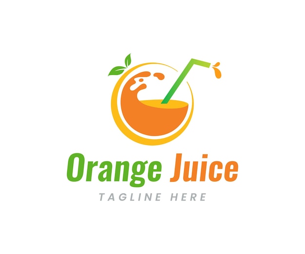 Orange Juice Logo. Juice Bar Logo Design Template