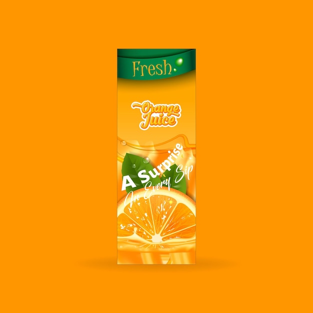 Orange juice packaging design vector