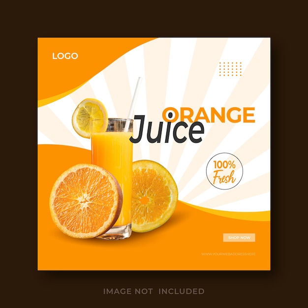 Vector orange juice social media post template