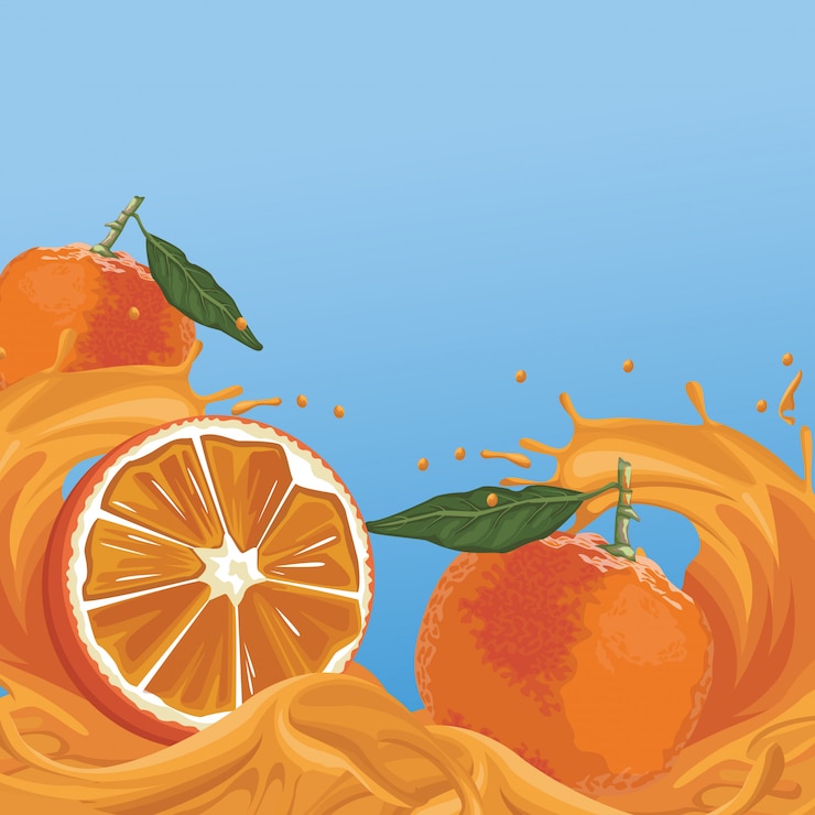 Vector orange juice splash 