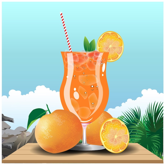 Vector orange juice