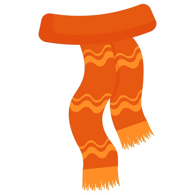 Orange knitted scarf Vector illustration