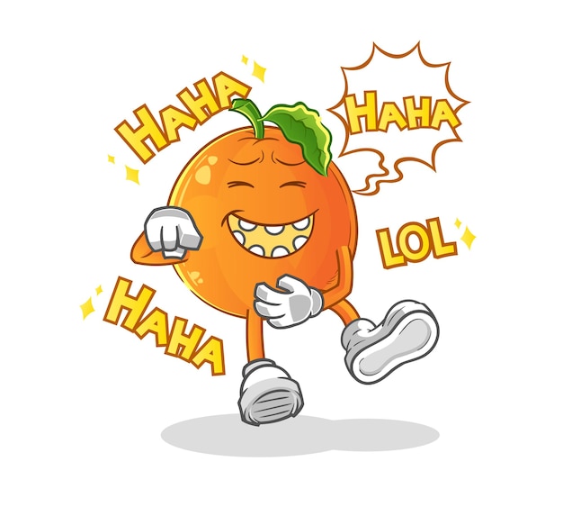 Orange Laugh Out Loud character. cartoon mascot vector