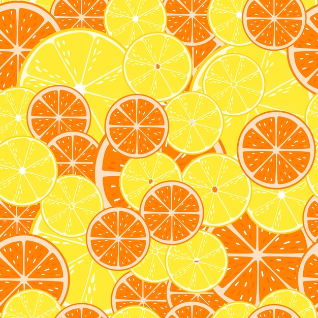 Orange lemon seamless pattern