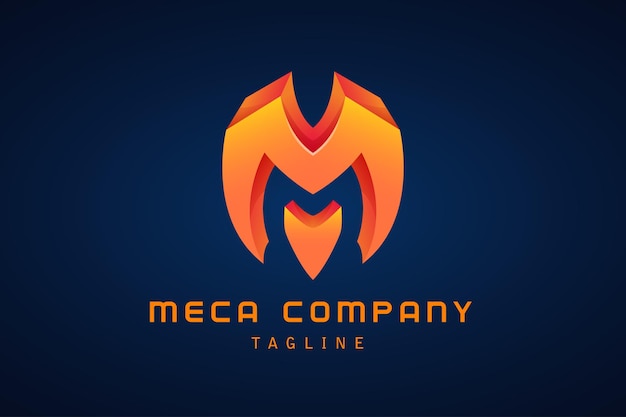 Orange letter m gradient logo corporate