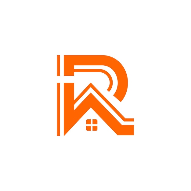 Orange letter r and house logo with a house in the corner