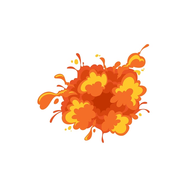 Vettore effetto di esplosione di scoppio di una bomba di luce arancione