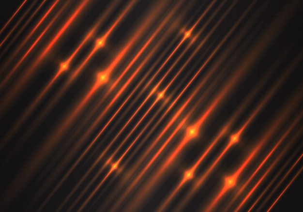 Vector orange light speed power technology energy background.