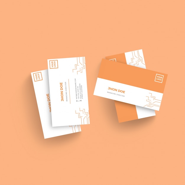 Vector orange line business card