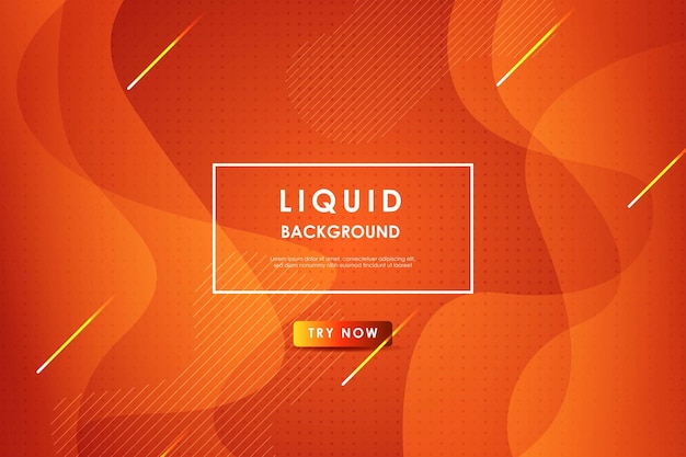 Orange liquid color background dynamic texture geometric element design with dots decoration