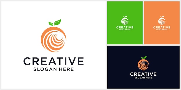 Vector orange logo design in a modern flat style