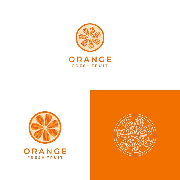 Orange logo desing icon vector