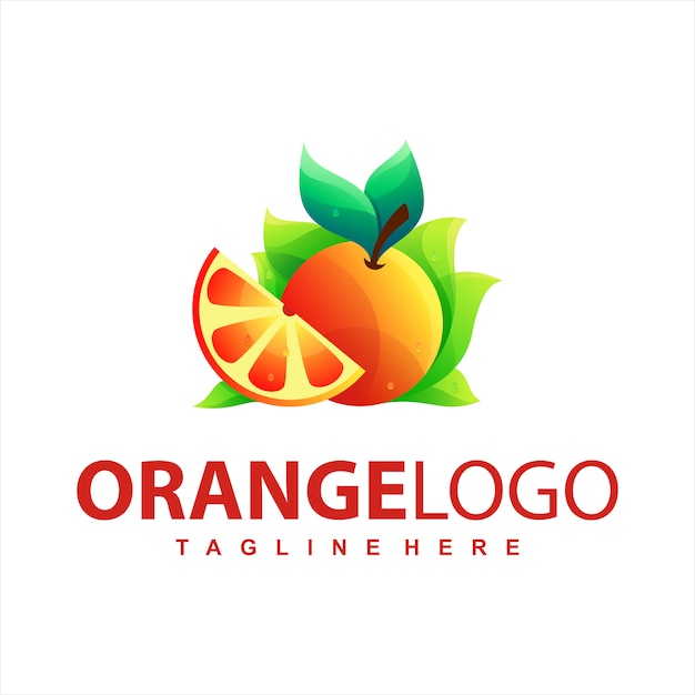 オレンジ色のロゴのテンプレート