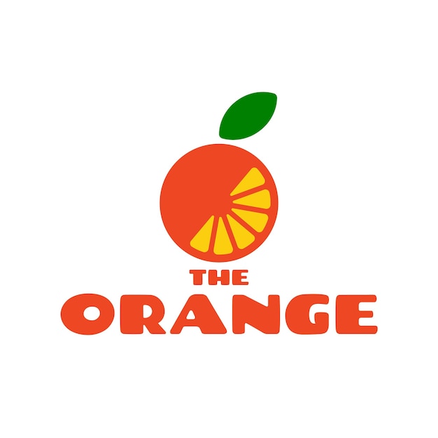 Orange logo with orange pulp logo premium vector