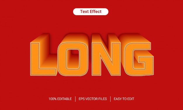 Orange long shadow text style effect