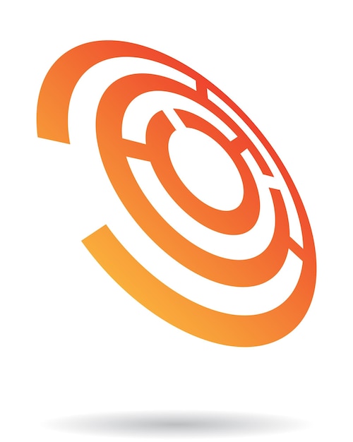 Orange Maze Like Abstract Logo Icon in Perspective