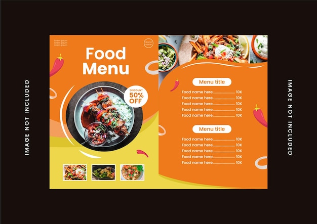 Orange menu template design
