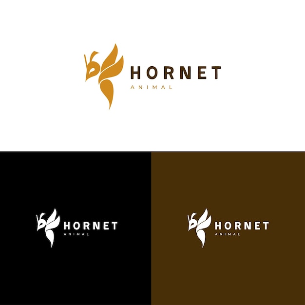 Vector orange minimalist hornet animal logo