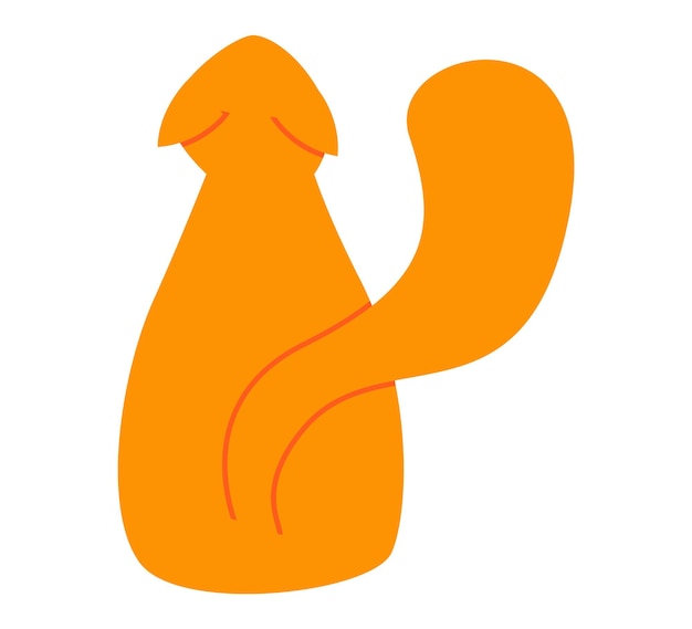 Orange minimalist squirrel side view cartoon woodland animal simple style cute forest creature