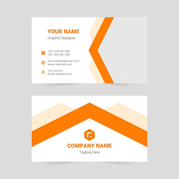 Orange modern business card template