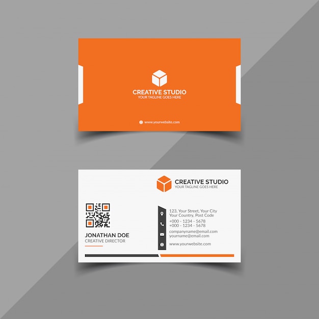 Orange modern corporate card