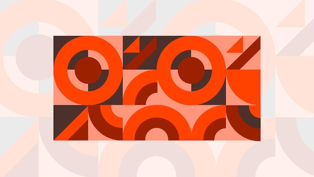 Orange modern geometric background for the banner mosaic pattern vector