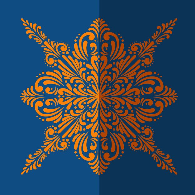 Vector orange mosaic on a blue background