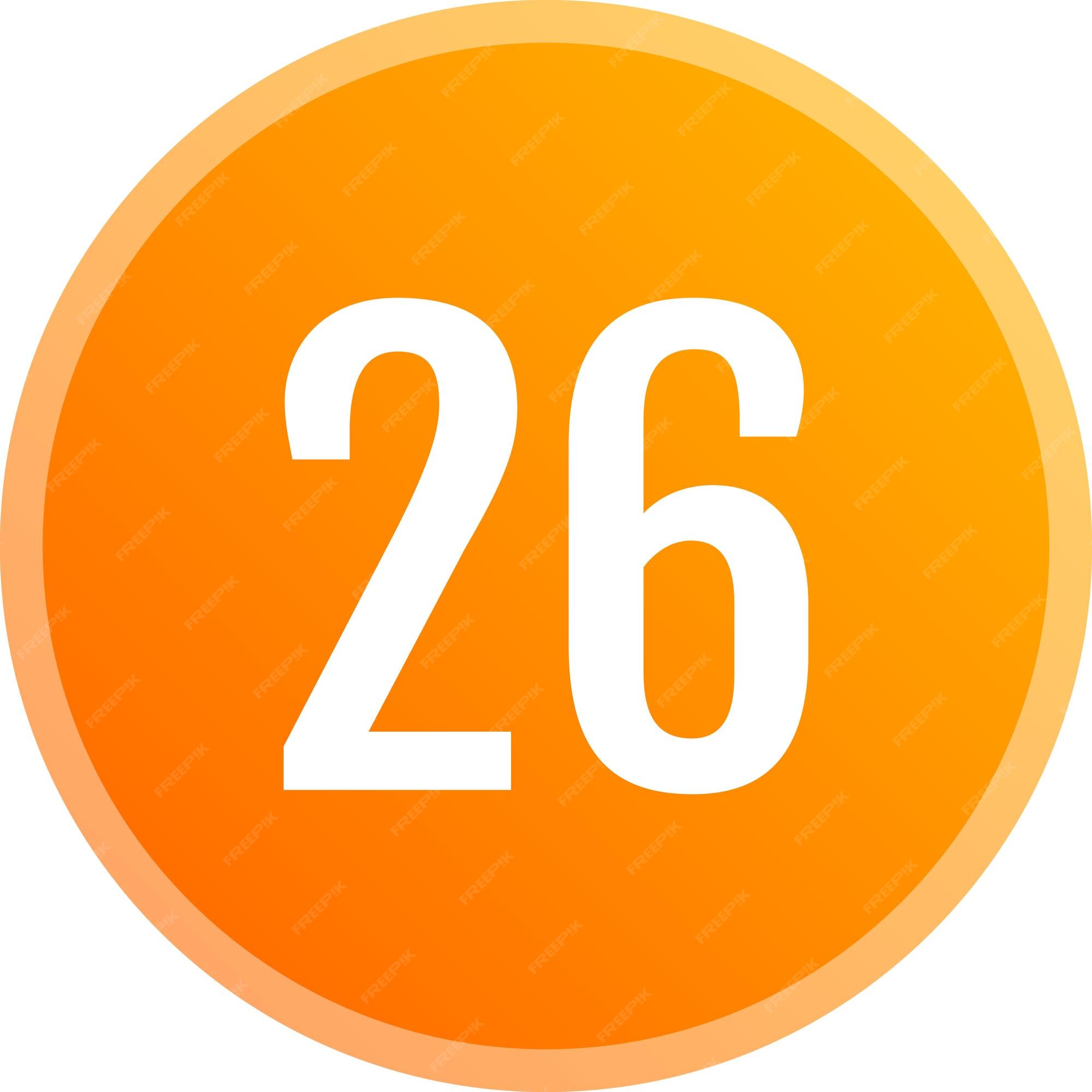 Number 6 Orange Digit on White Background Stock Illustration
