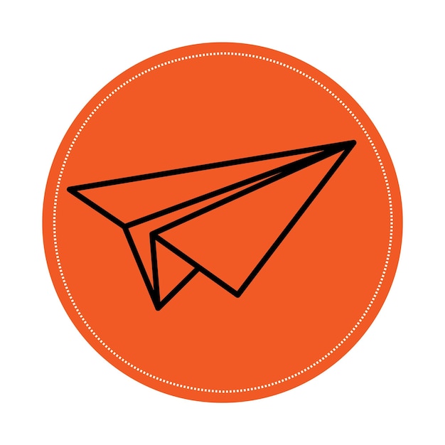 Orange paper plane logo with a white background