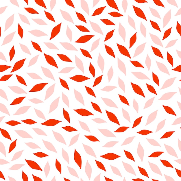 Orange and pink abstract leaves seamless pattern